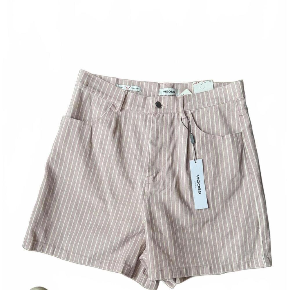 New Vigoss Women's High Rise Striped Casual Shorts, size 32